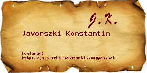 Javorszki Konstantin névjegykártya